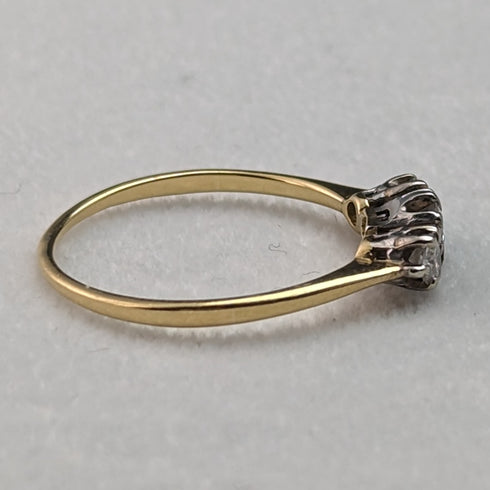 British vintage jewelry triple diamond 9ct gold ring ring